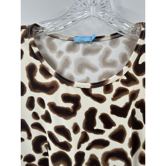 J. McLaughlin Women’s Short Sleeve Elora Animal Print Faux Wrap Dress Large - Picture 5 of 12